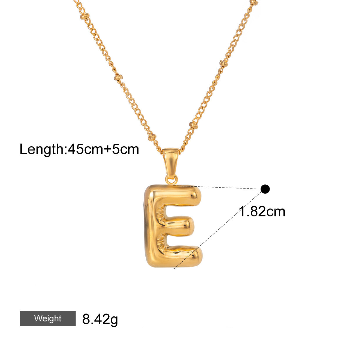 18K gold letters with birthstone design exquisite and noble necklace