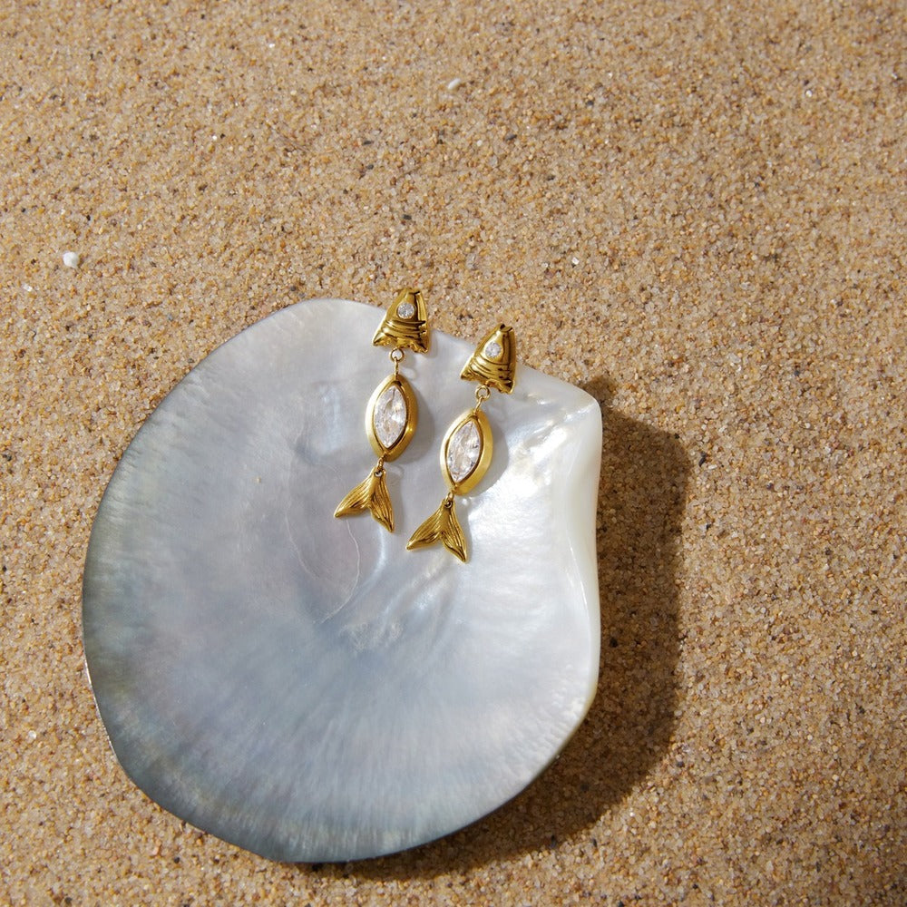 Geometric Drop Stud Earrings
