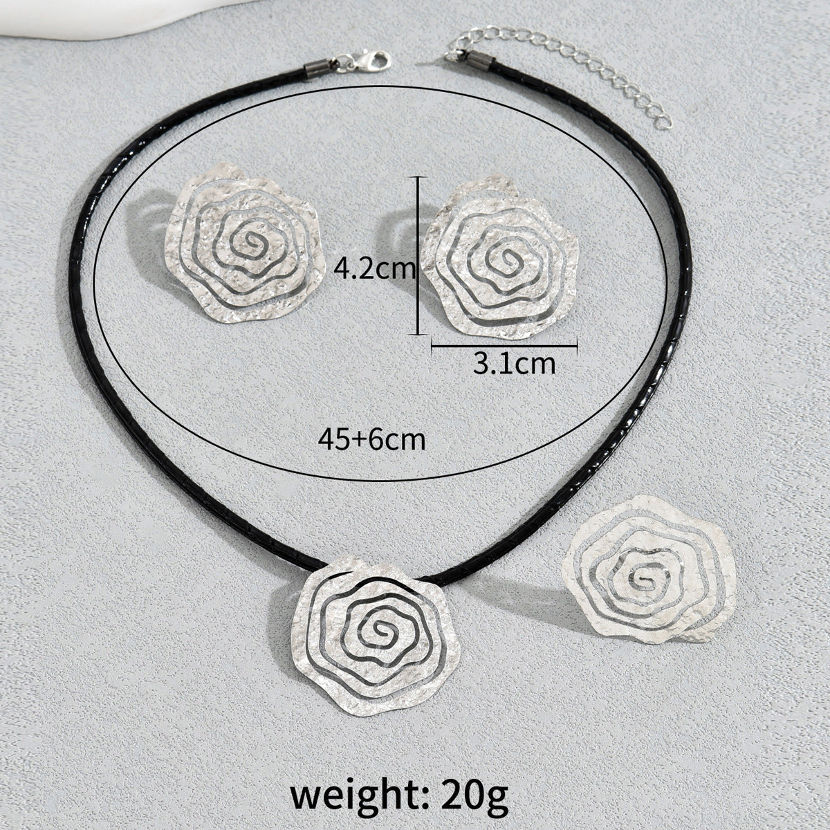 Personalized Ins Women's Ring Earrings Suit Joker Rose Flower Niche Design Long Necklace Women Wholesale