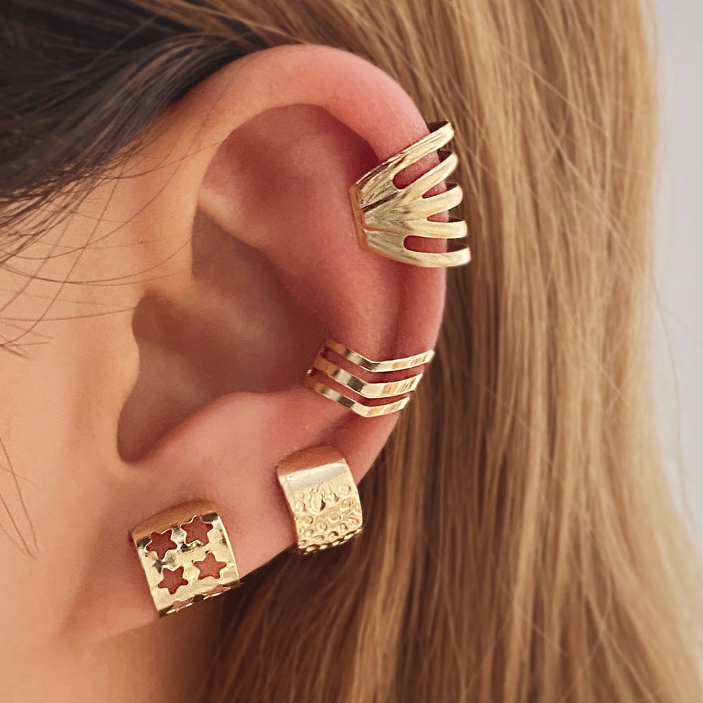 Alloy Frosted Ear Clip Without Hole