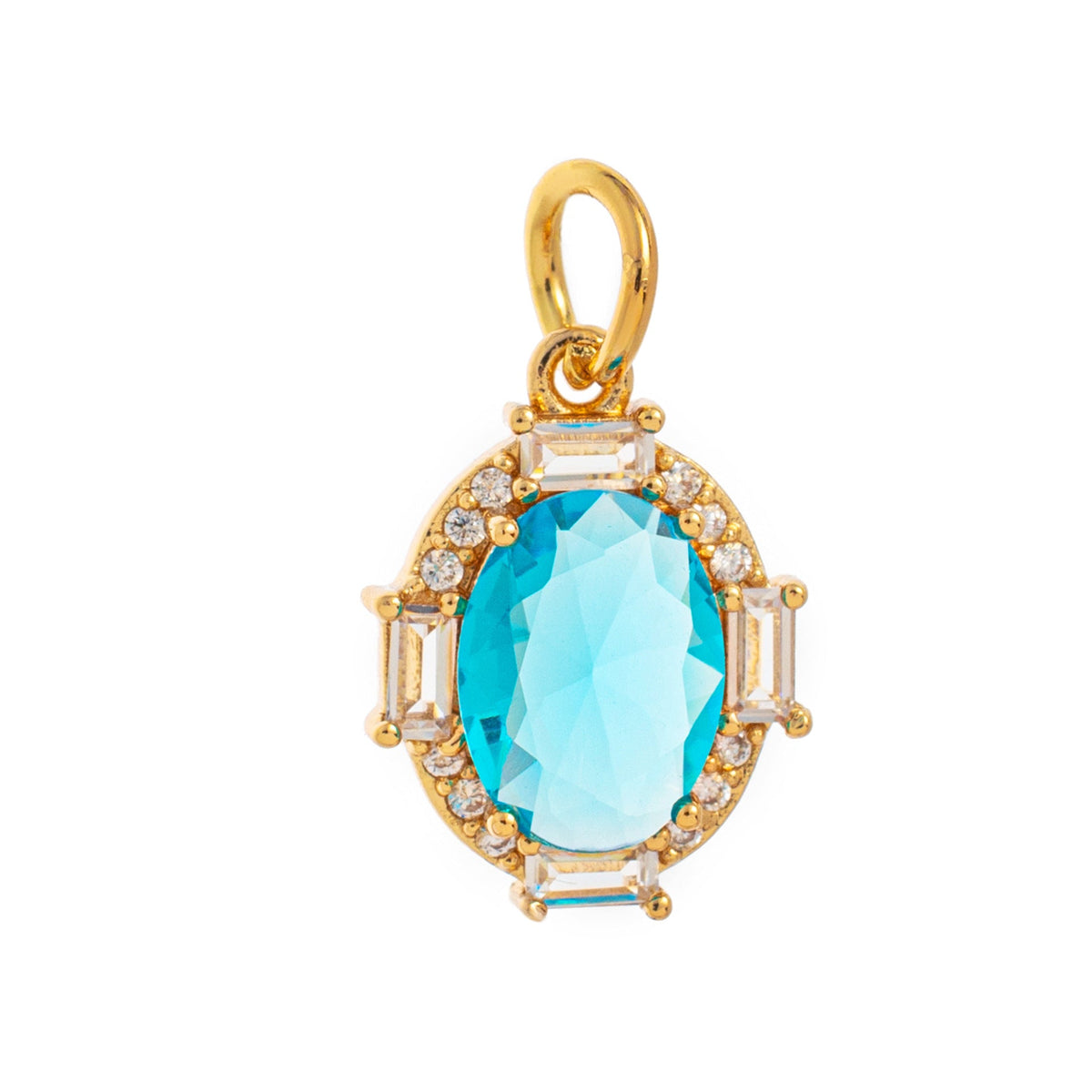 18K gold birthstone with letter design exquisite and dazzling necklace