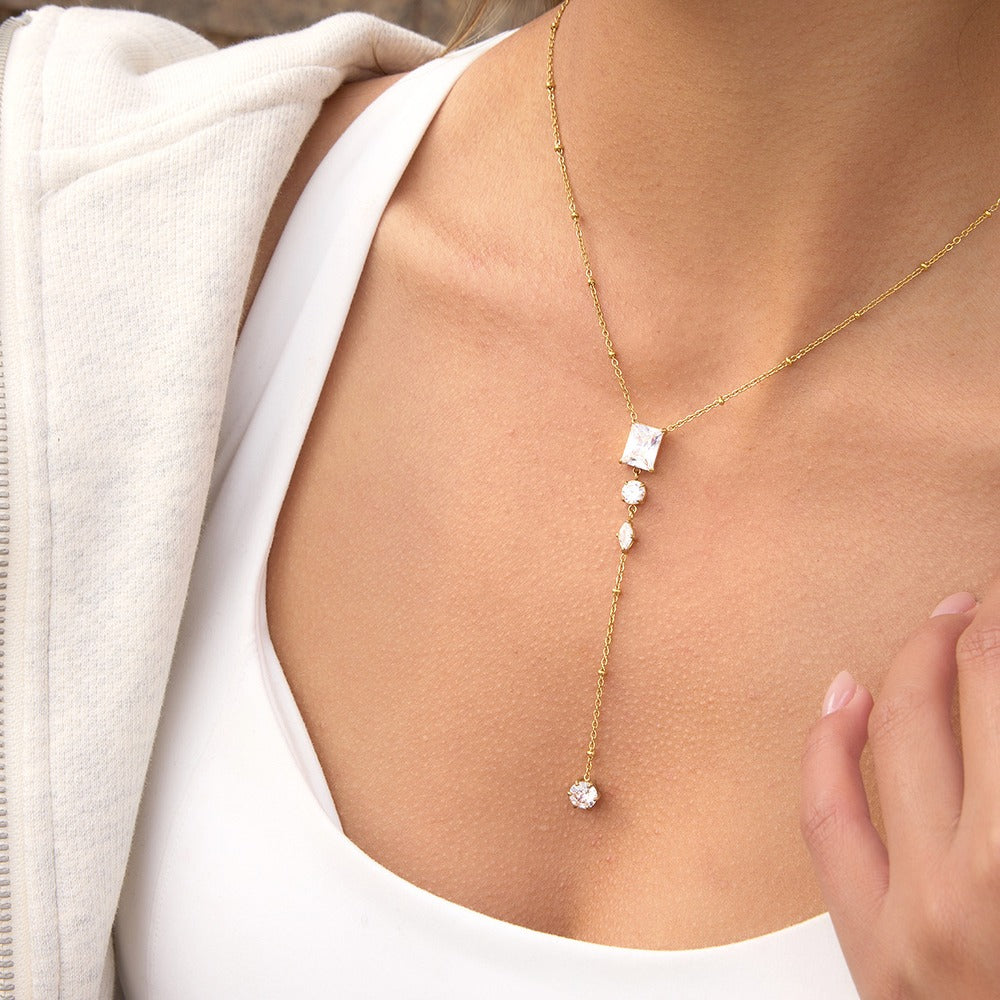 Pearl Zircon Y Necklace Collection