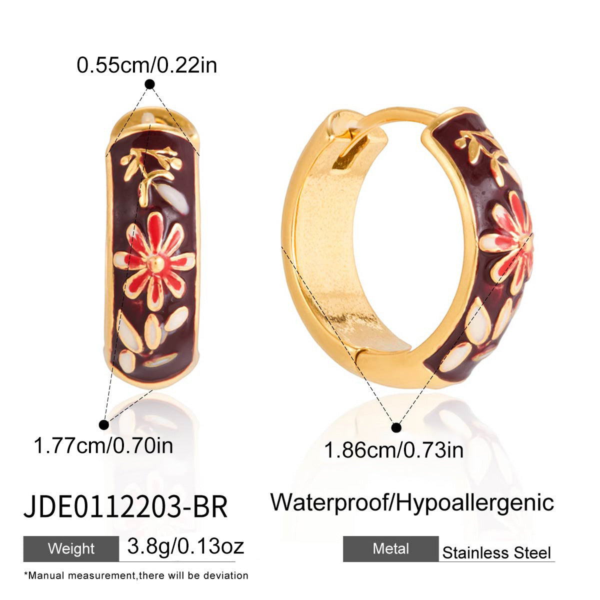 Enamel Flower Hoop Earrings Collection