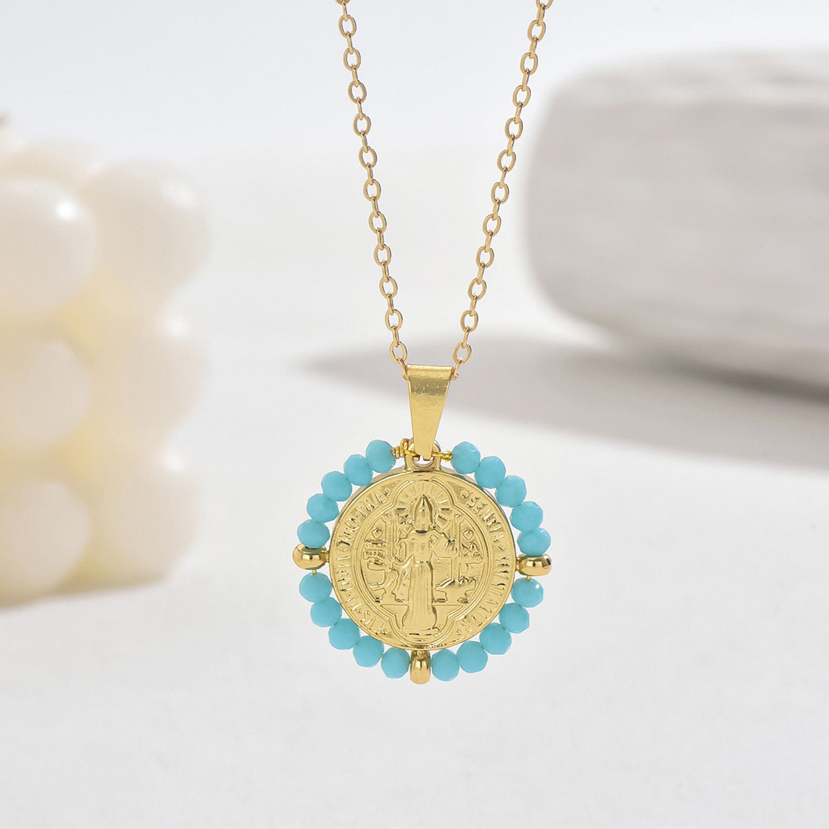 Simple Personality Bohemian Style Women Necklace Niche High-end Beaded Design Collarbone Chain Fashion Jewelry