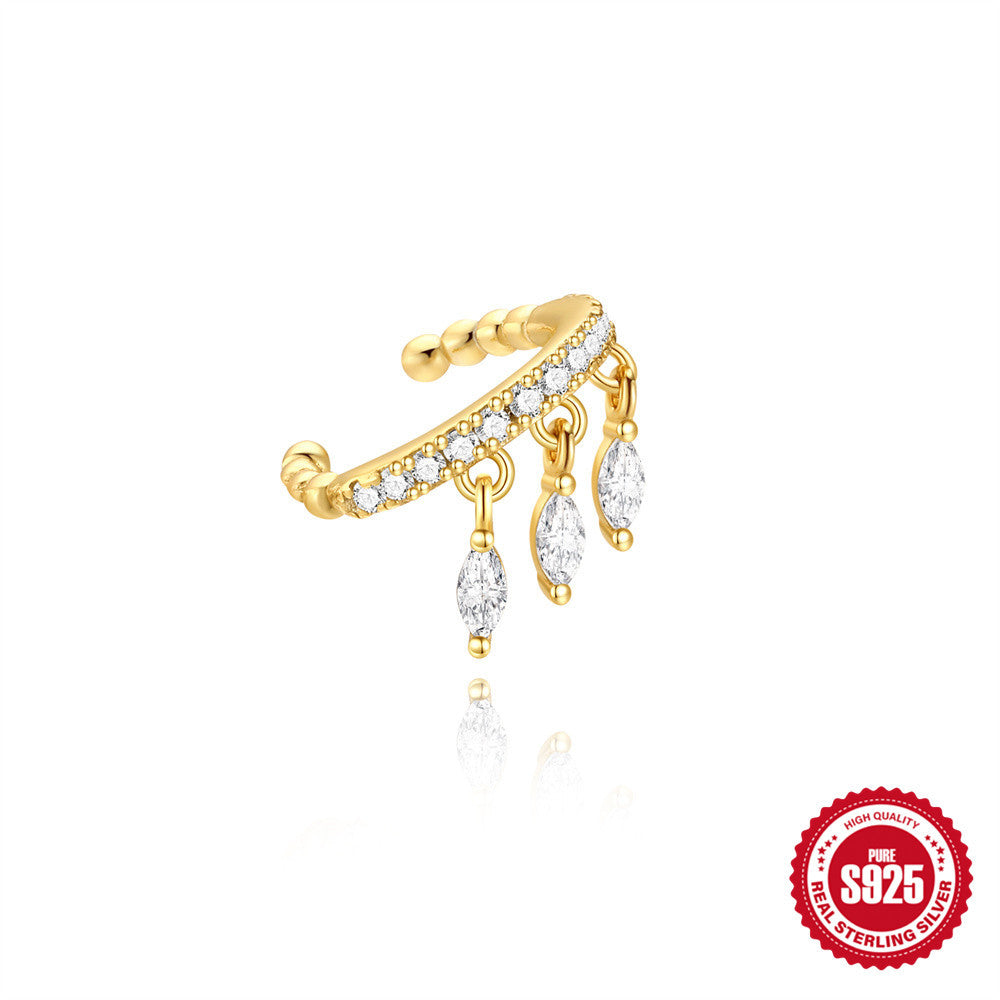 Floral Octagonal Zircon Earrings For Women