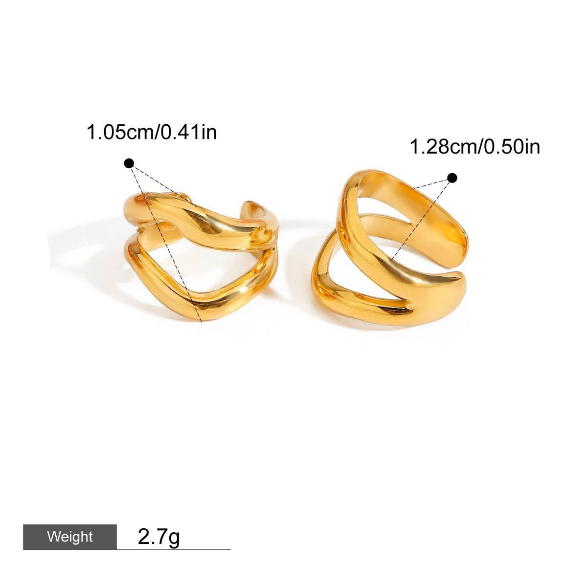 18K gold geometric design exquisite and noble earrings and necklace set