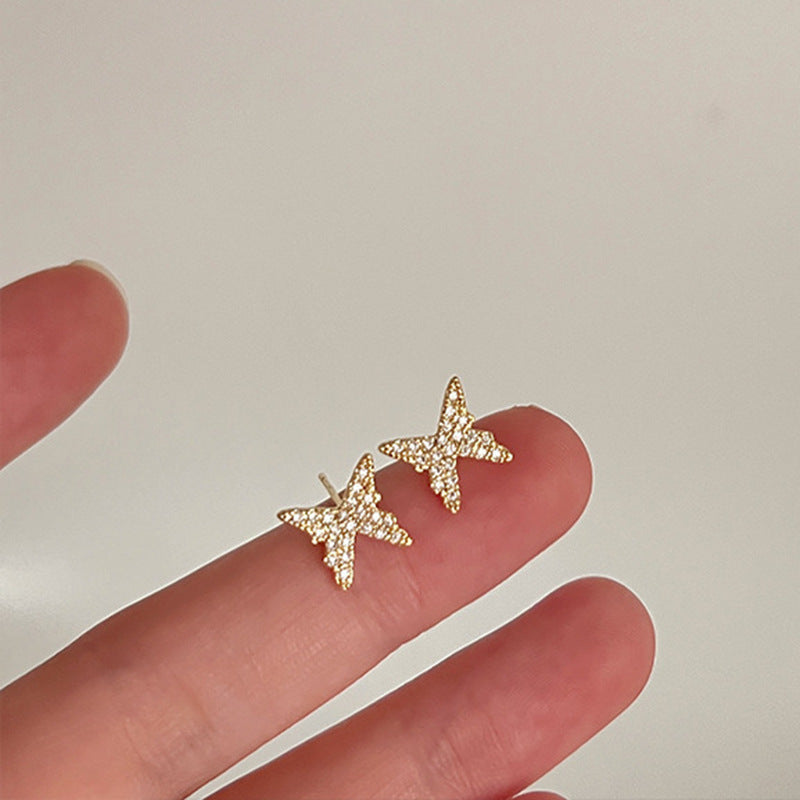 925 Silver Needle Internet Celebrity Same Style Gold Earrings Women's Light Luxury High-end Elegant All-match Earrings Retro New Earrings