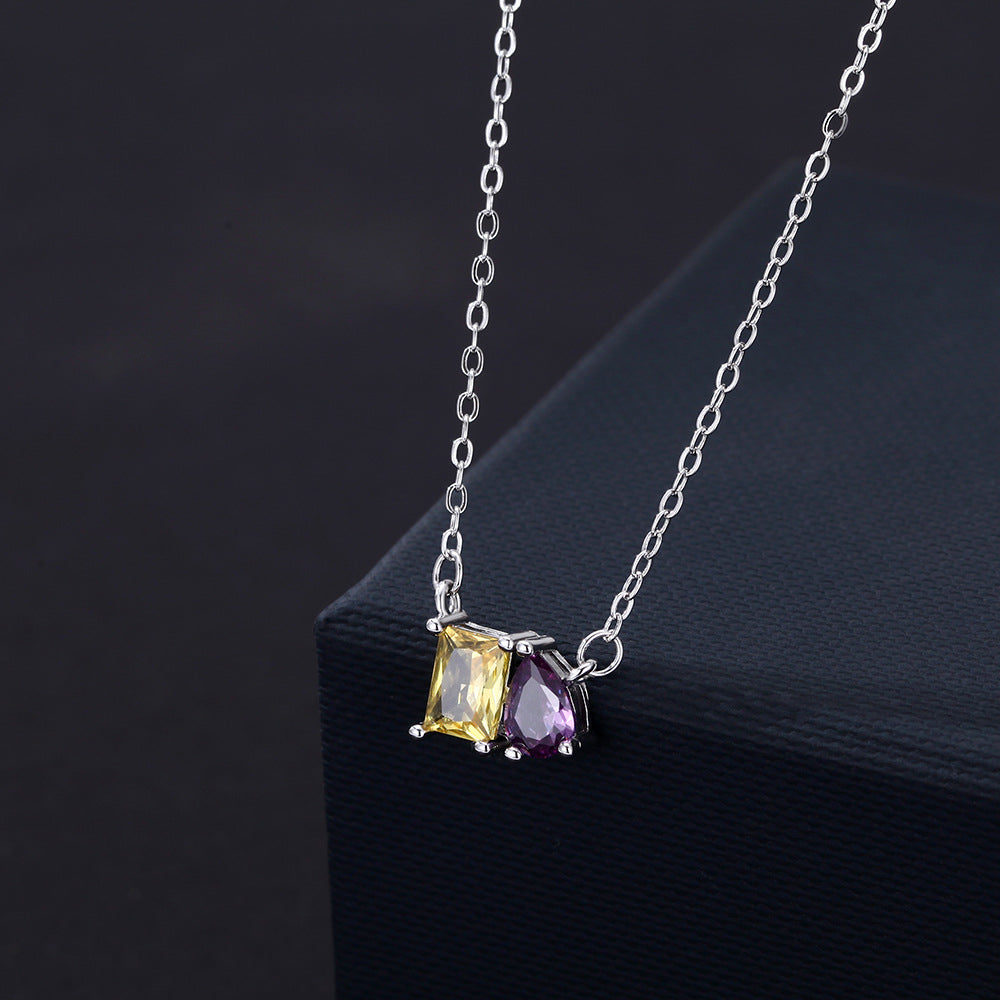 Customized Twelve Birthstone Pendant Necklace