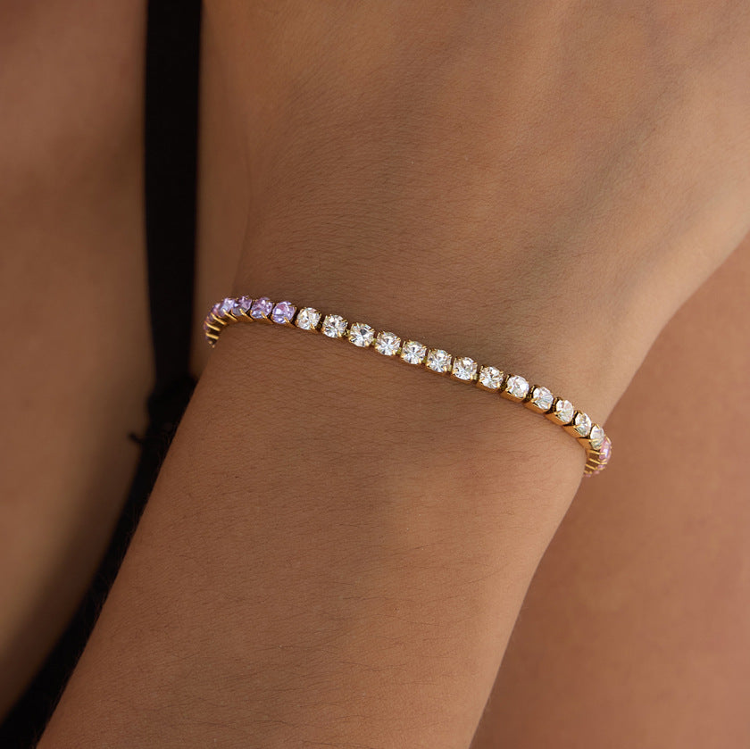 Color Zircon Chain Bracelet Collection