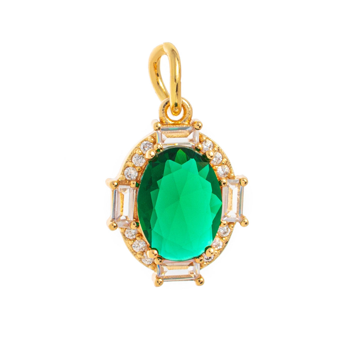 18K gold birthstone with letter design exquisite and dazzling necklace