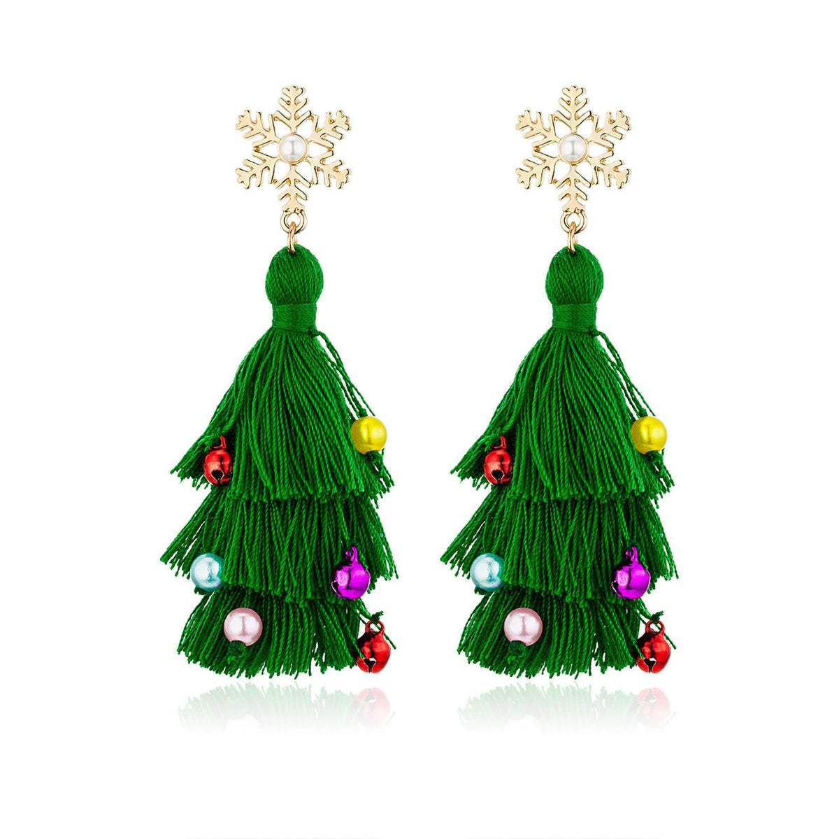 European And American Cross-border Fashion Christmas Earrings Cute Cartoon Christmas Tree Bells Bulbs Snowflake Alloy Earrings