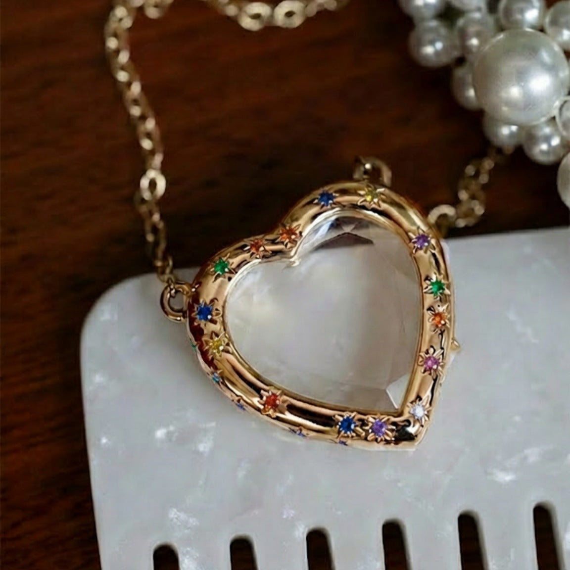 Pave Heart Locket and Charm Collection