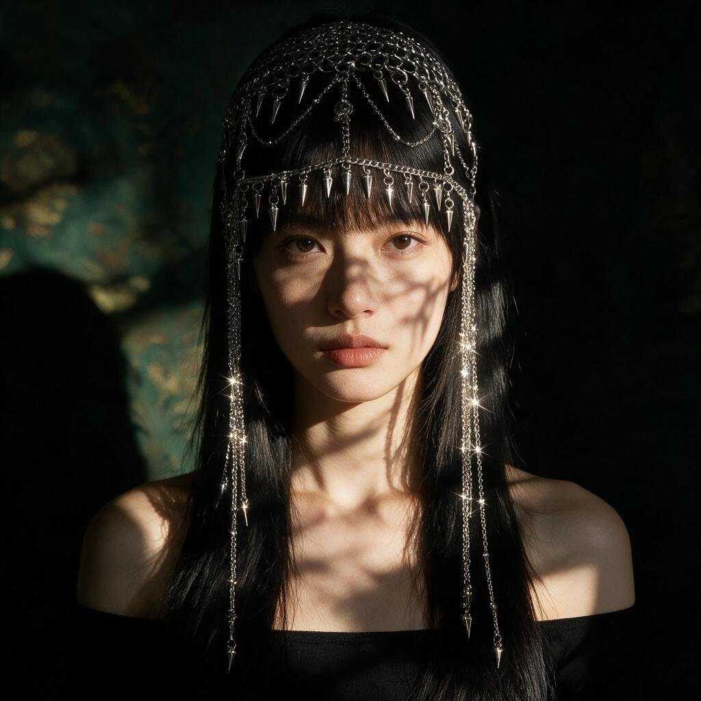 Handcrafted Intricately Carved Head Chain Headdress