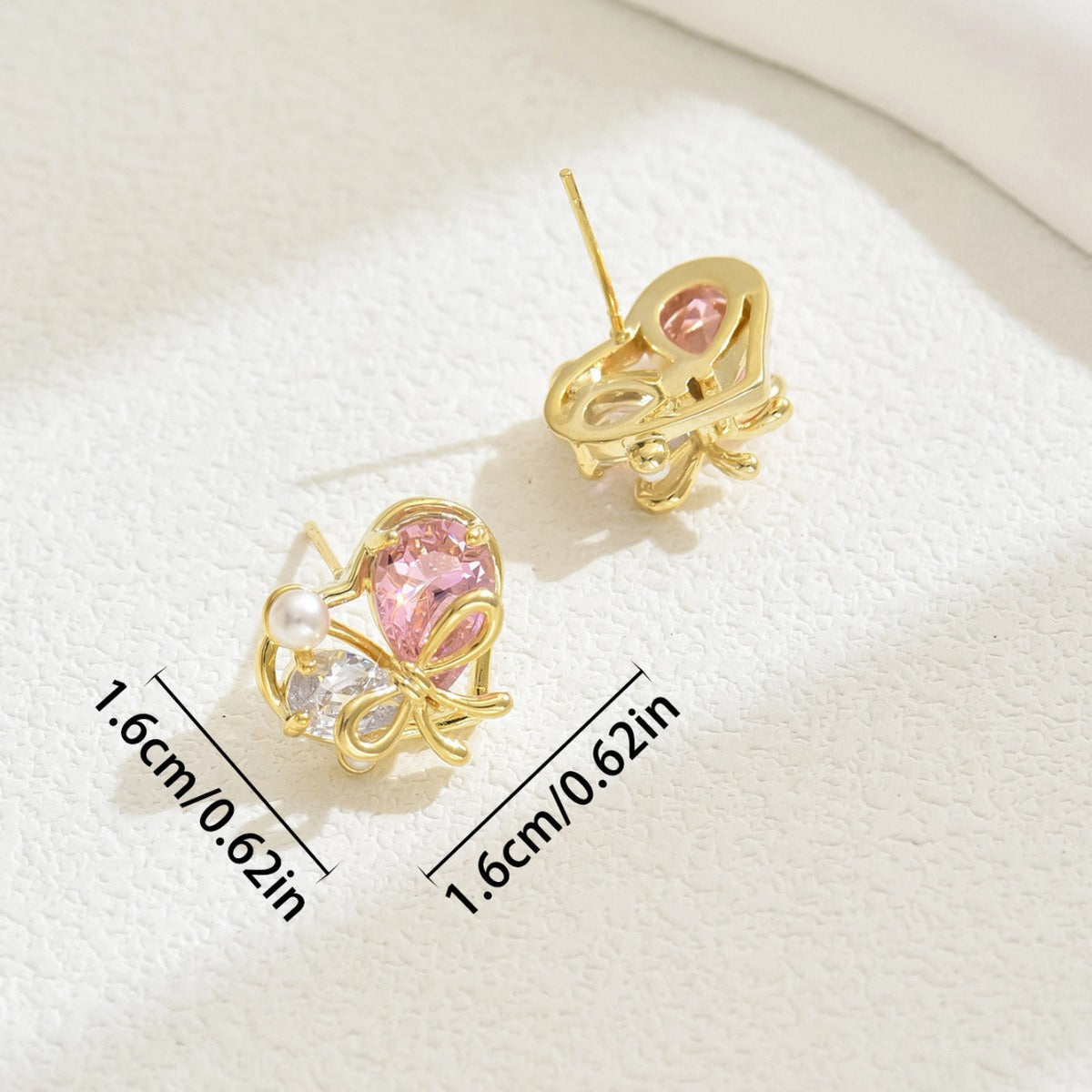 2024 New Japanese And Korean Style Ladies Earrings Love Niche Inlay Zircon Design Light Luxury Earrings Earrings Wholesale