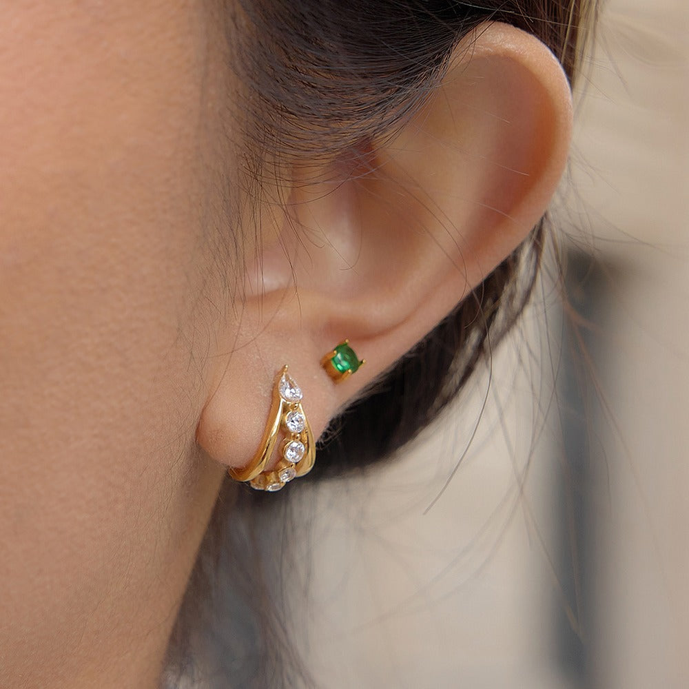 Zircon C Hoop Earrings Collection
