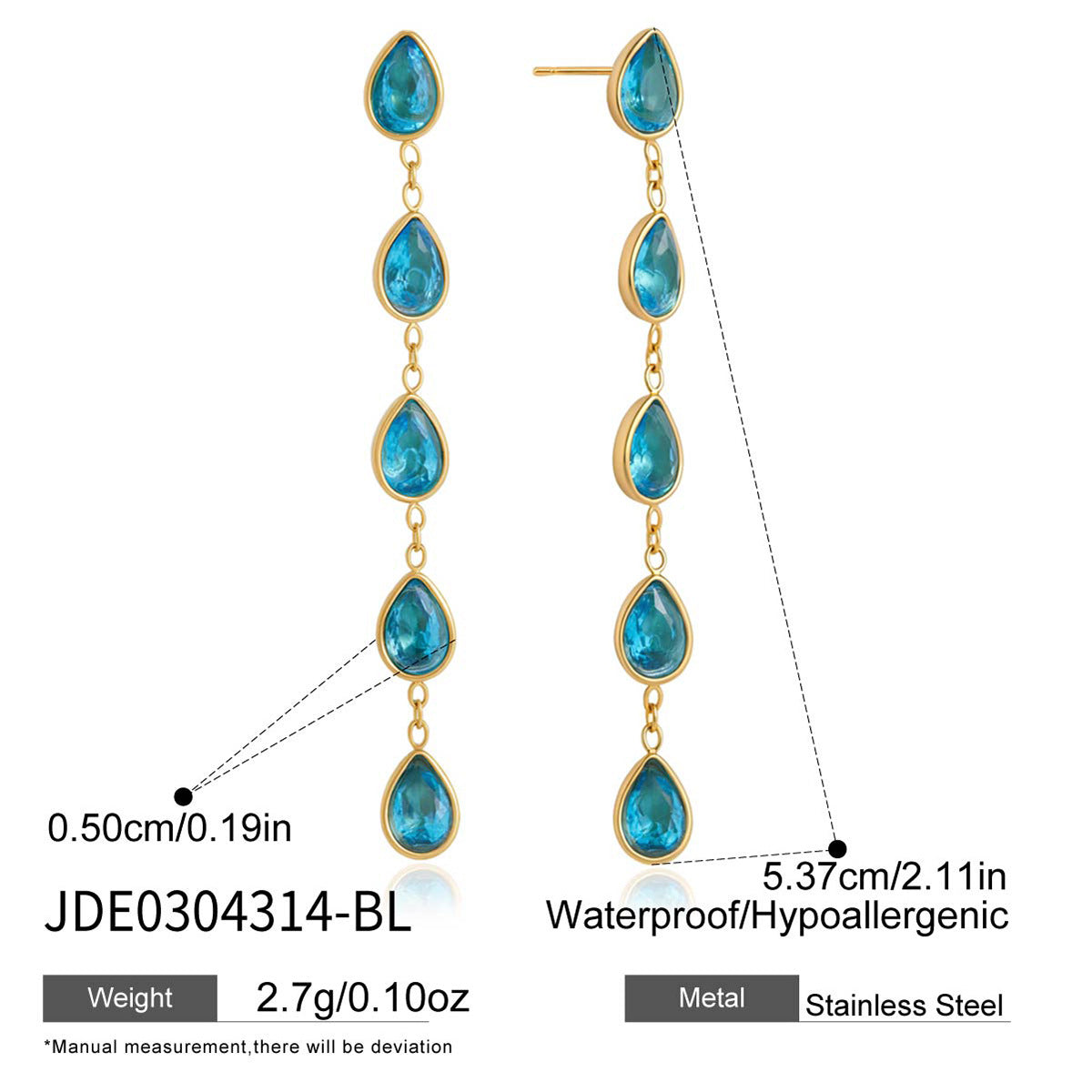 Color Zircon Tassel Earrings Collection