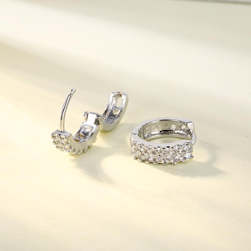 Cross-Border Gold-Plated Copper Ins Earrings For Women, Inlaid With Aaa Zircon, Versatile And Fashionable High-End Earrings, Jewelry Wholesale