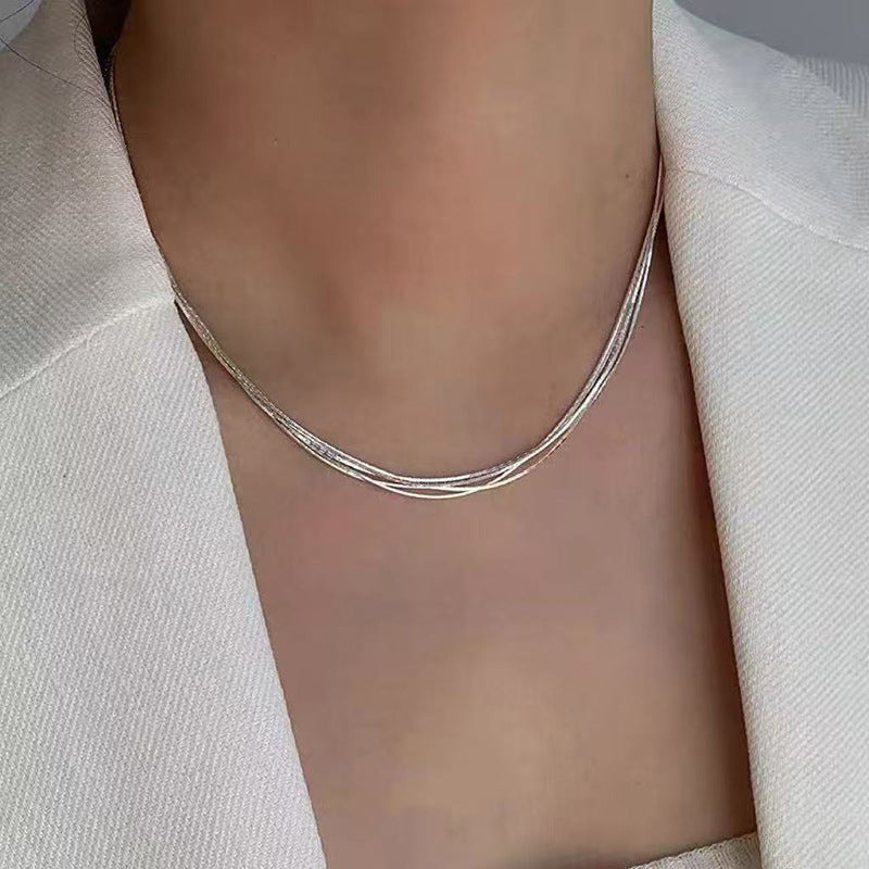 S925 Sterling Silver Pearl Necklace For Women, Niche Design, Light Luxury, Stylish And Versatile, High-End Clavicle Chain Accessory, Trendy