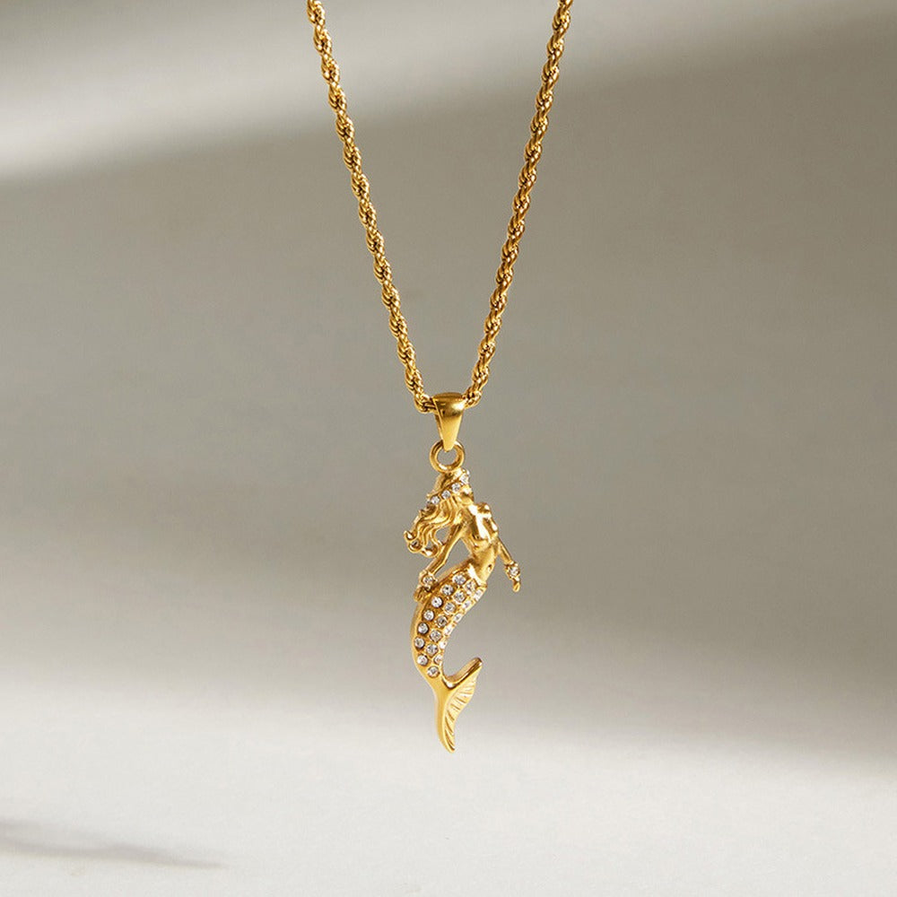 Mermaid Zircon Pendant Necklace