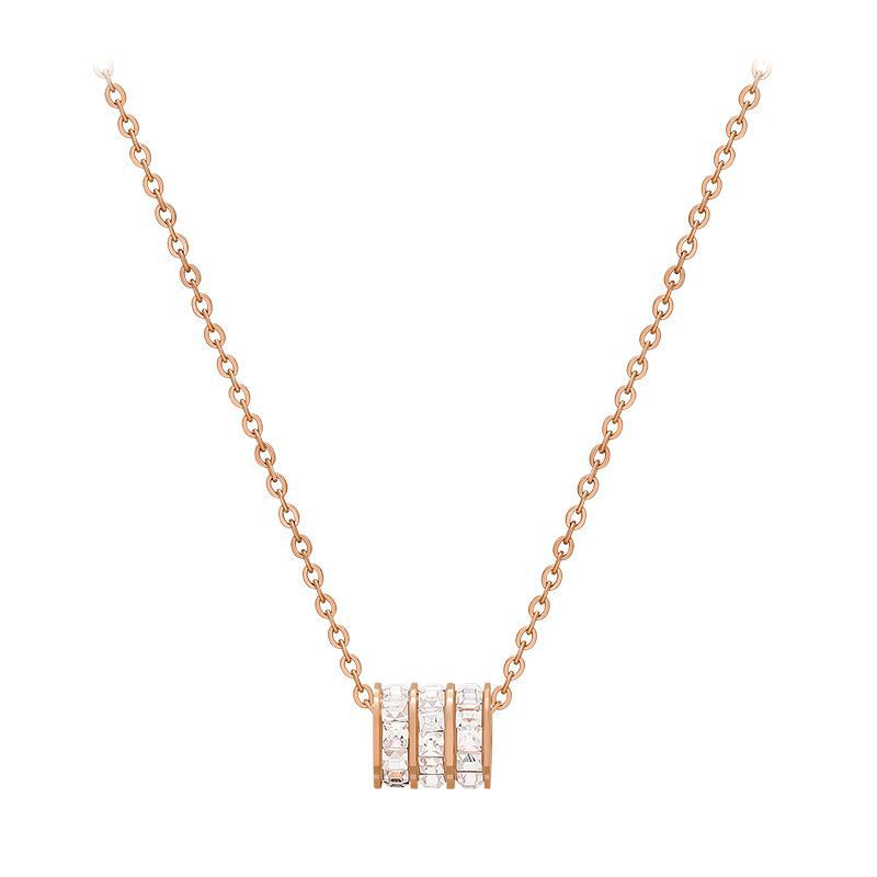 Titanium Steel Electroplating 18K Small Waist Gold Silver Rose Gold Female Trendy Popular Simple Cold Style Clavicle Chain Necklace