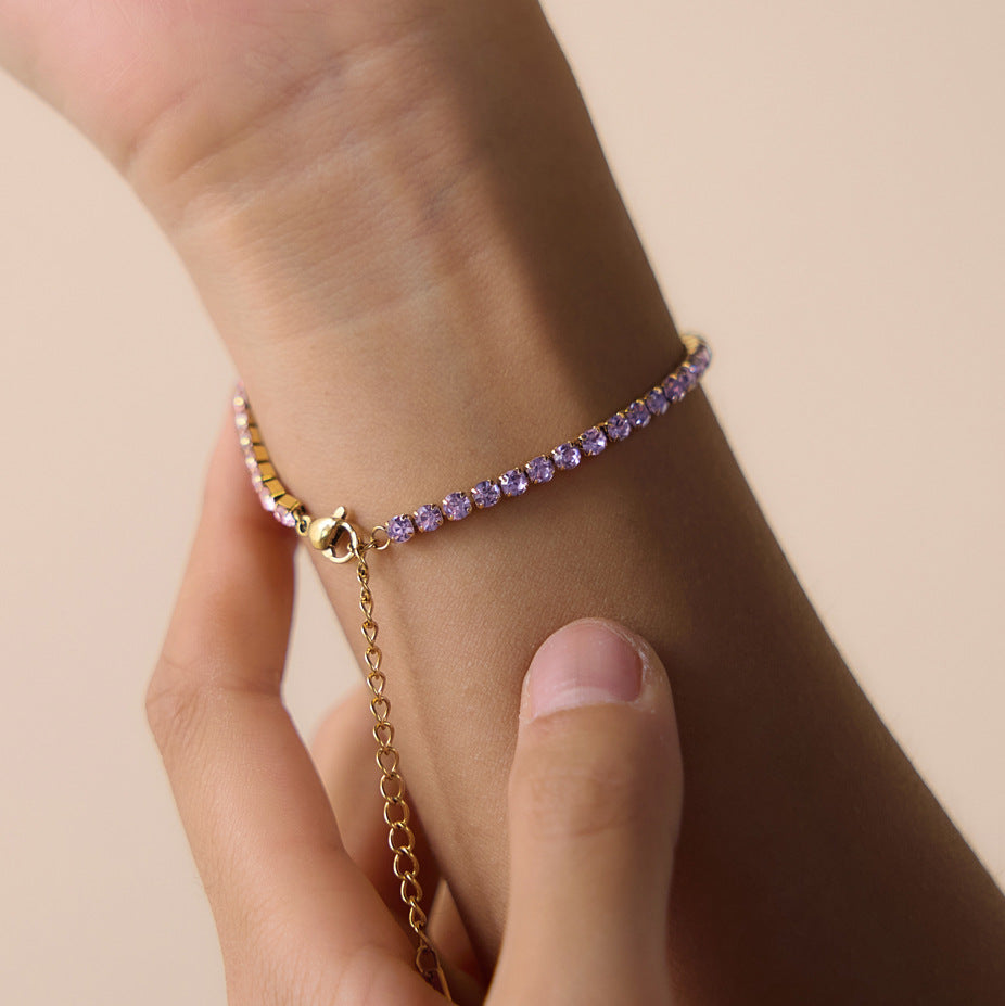 Color Zircon Chain Bracelet Collection