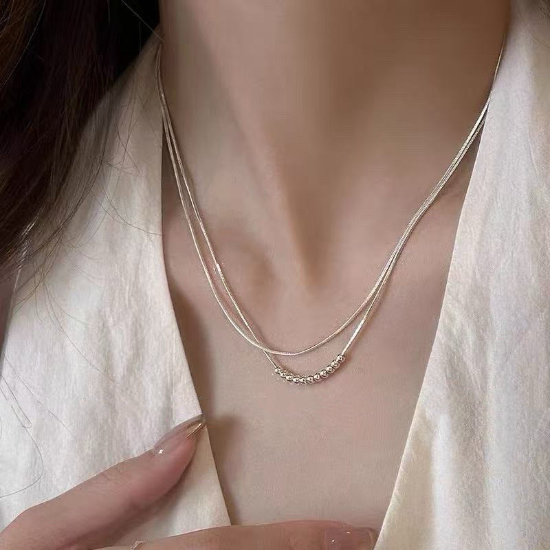 S925 Sterling Silver Pearl Necklace For Women, Niche Design, Light Luxury, Stylish And Versatile, High-End Clavicle Chain Accessory, Trendy