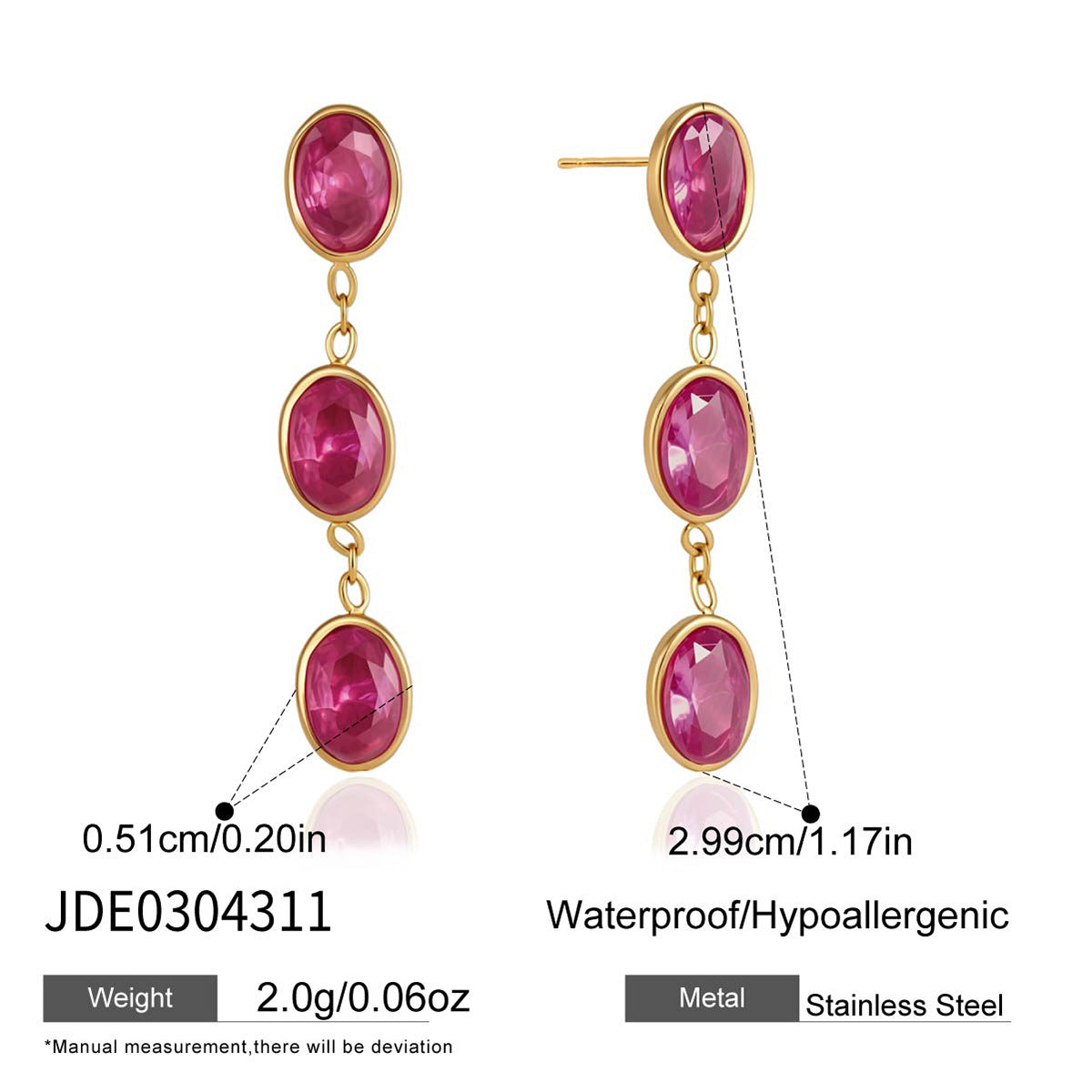 Color Zircon Tassel Earrings Collection