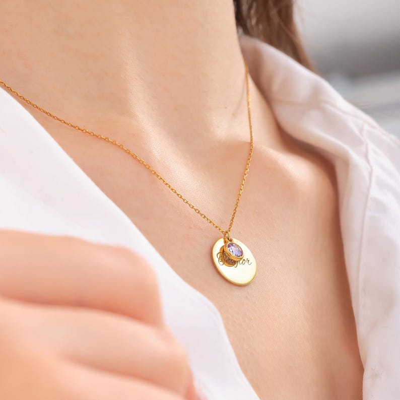 Double Layer Personalized Birthstone Necklace