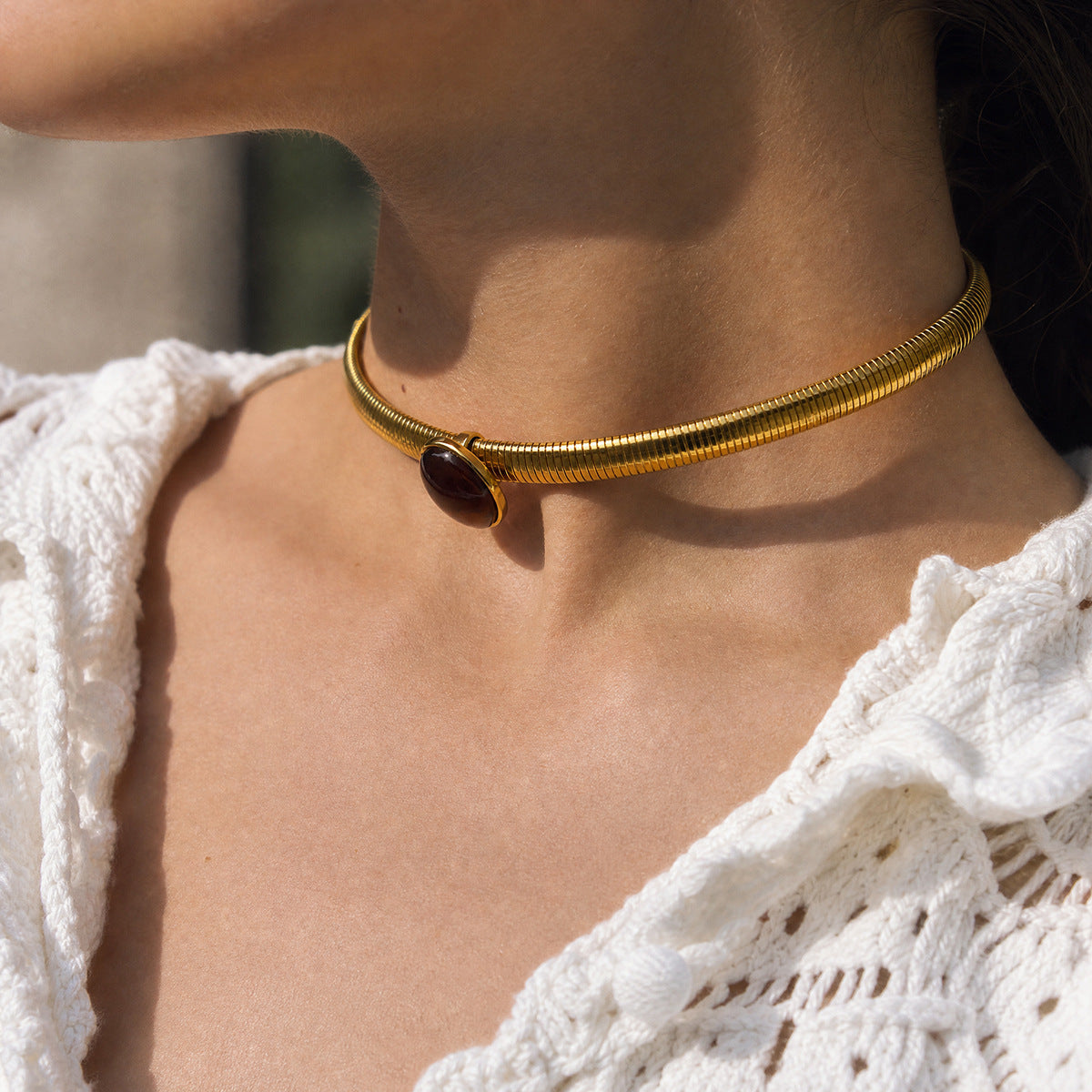 Amber Resin Choker Necklace Collection