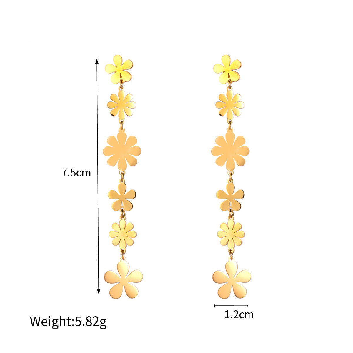 18K gold flower-shaped design exquisite and noble necklace, earrings and bracelet set
