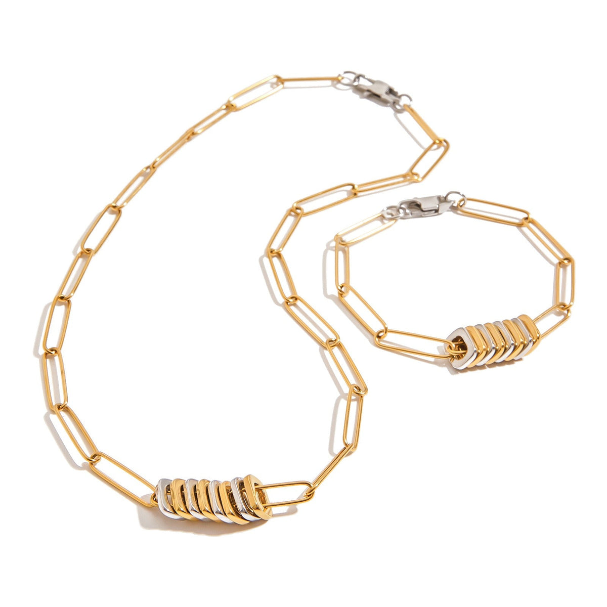 Titanium steel necklace light luxury clavicle chain bracelet