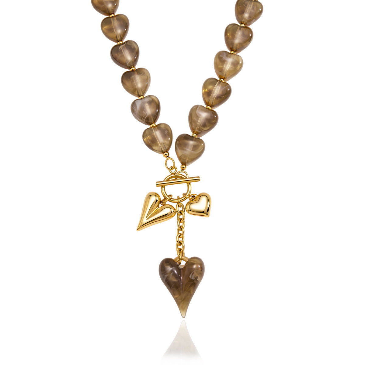 Heart Charm Toggle Necklace