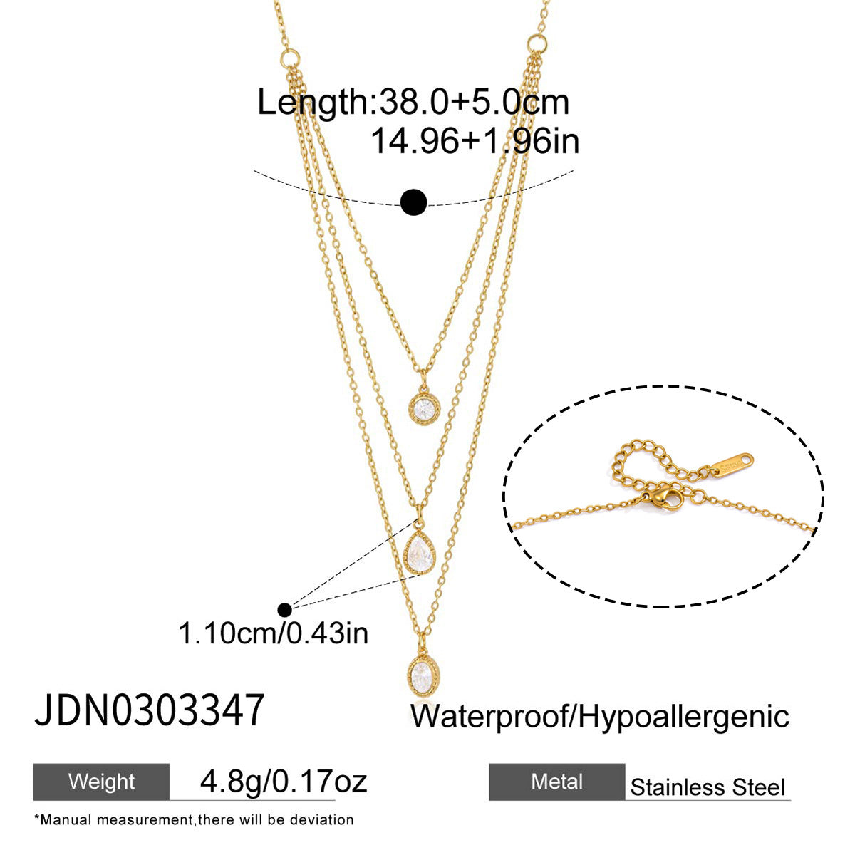 Layered Zircon Pendant Necklace