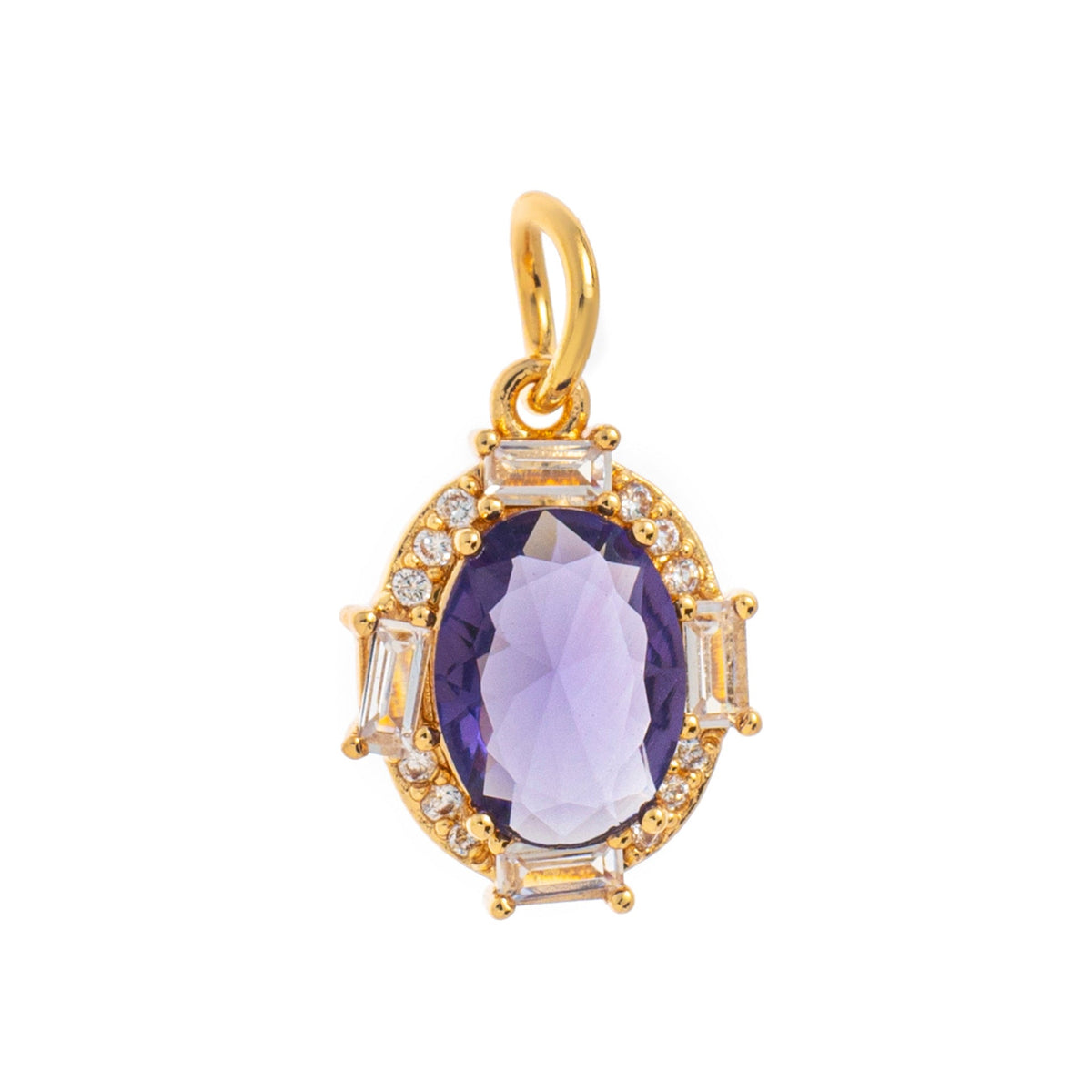 18K gold birthstone with letter design exquisite and dazzling necklace