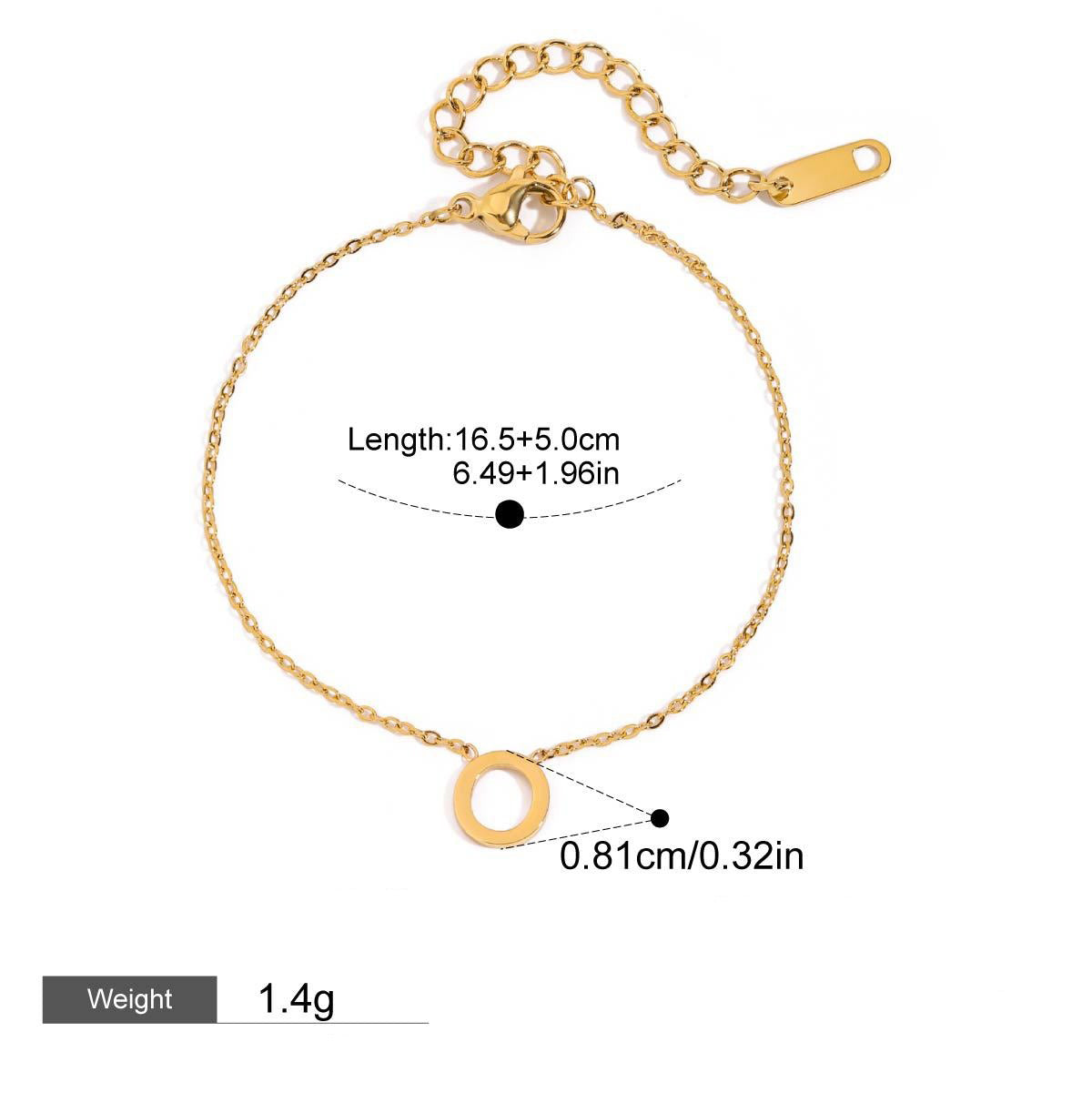 18K gold 26 letters simple and elegant bracelet