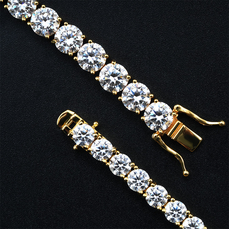 5mm Single-stone Moissanite Hip-hop Tennis Chain