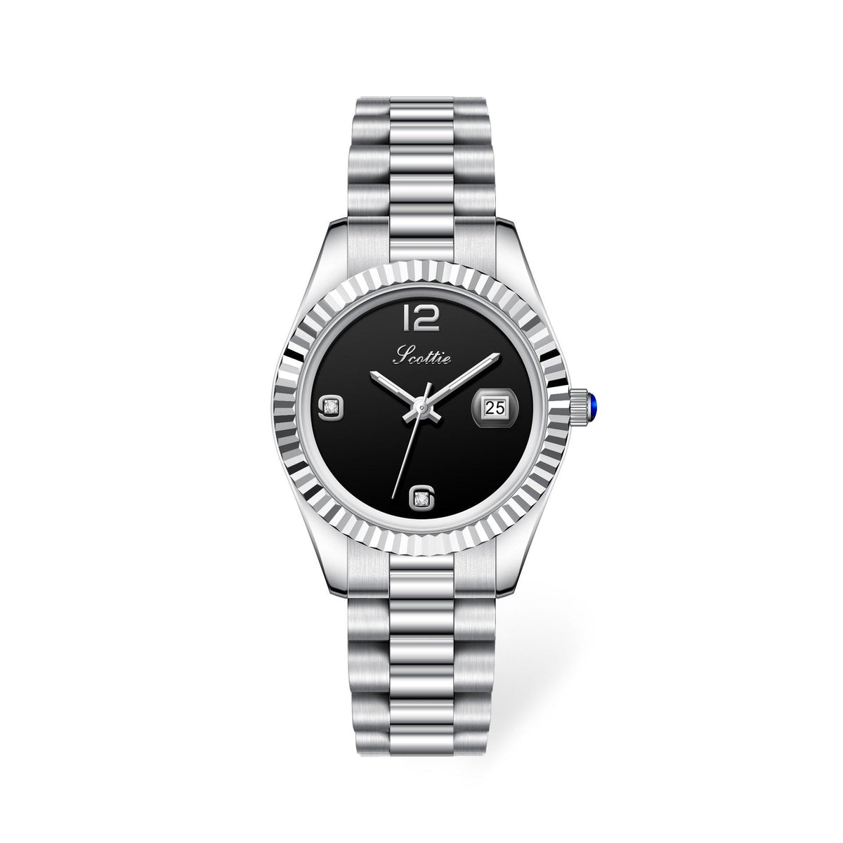 Diamond Shining Women's Steel Band Quartz Watch