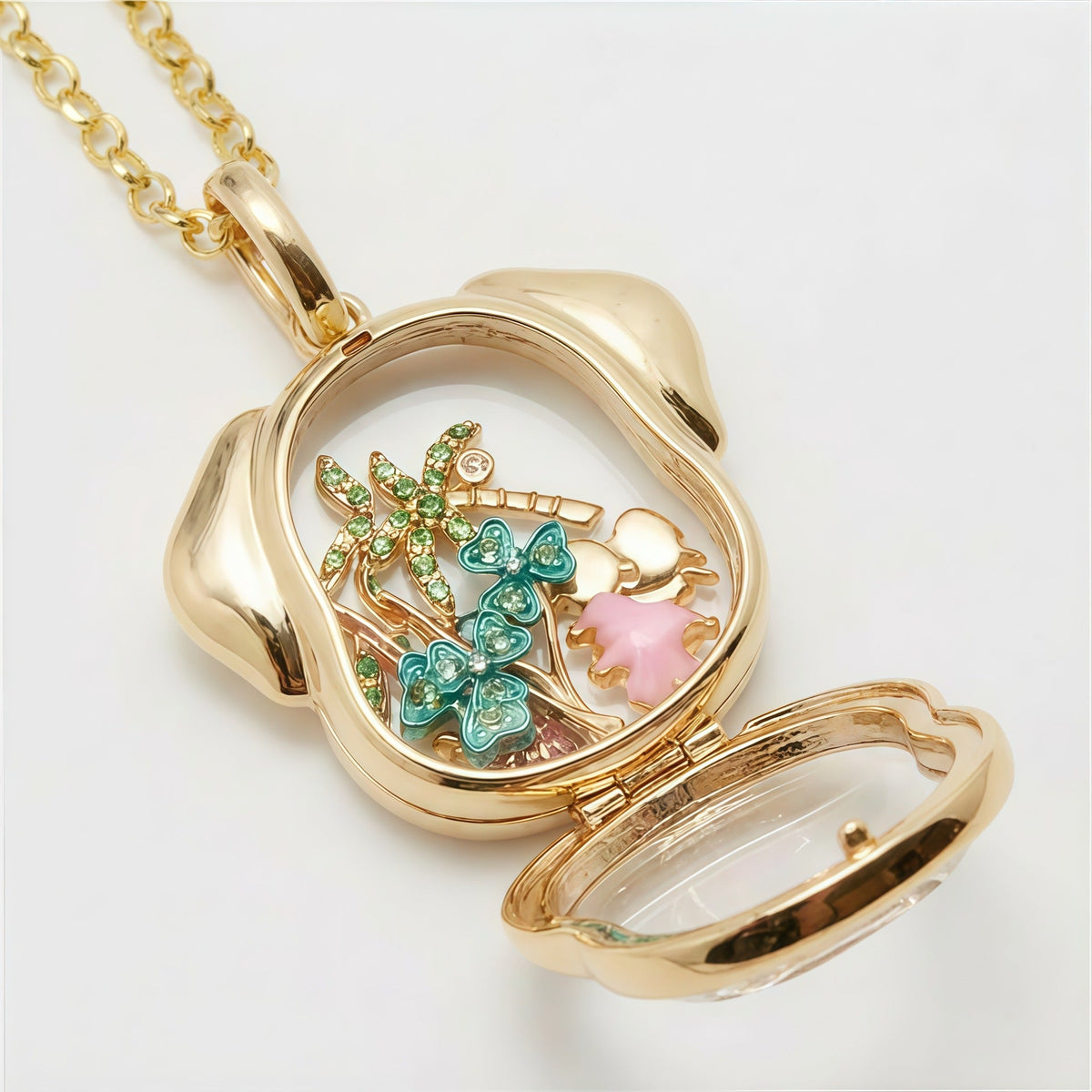 Dog Glass Locket Necklace Collection