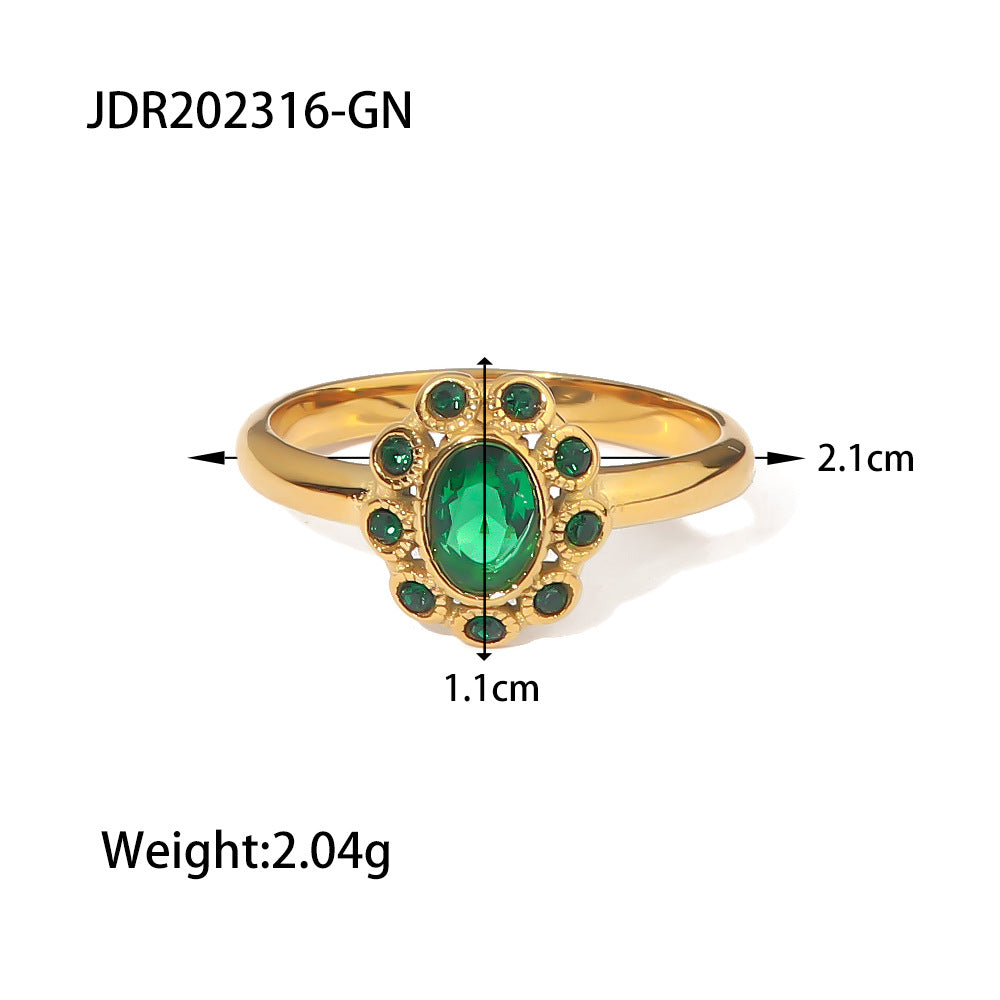 Green Zircon Ring Collection