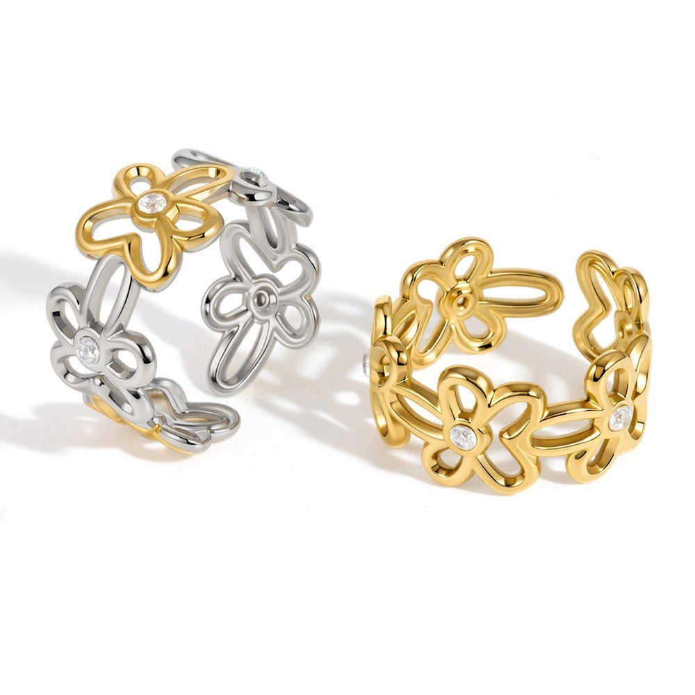 Zircon Flower Ring Collection