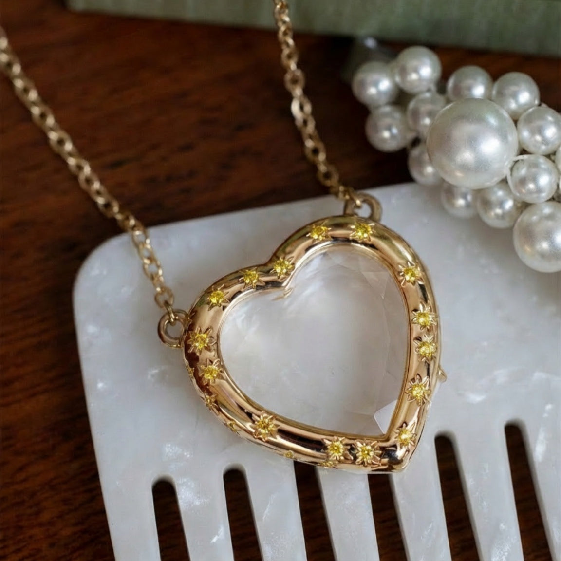 Pave Heart Locket and Charm Collection