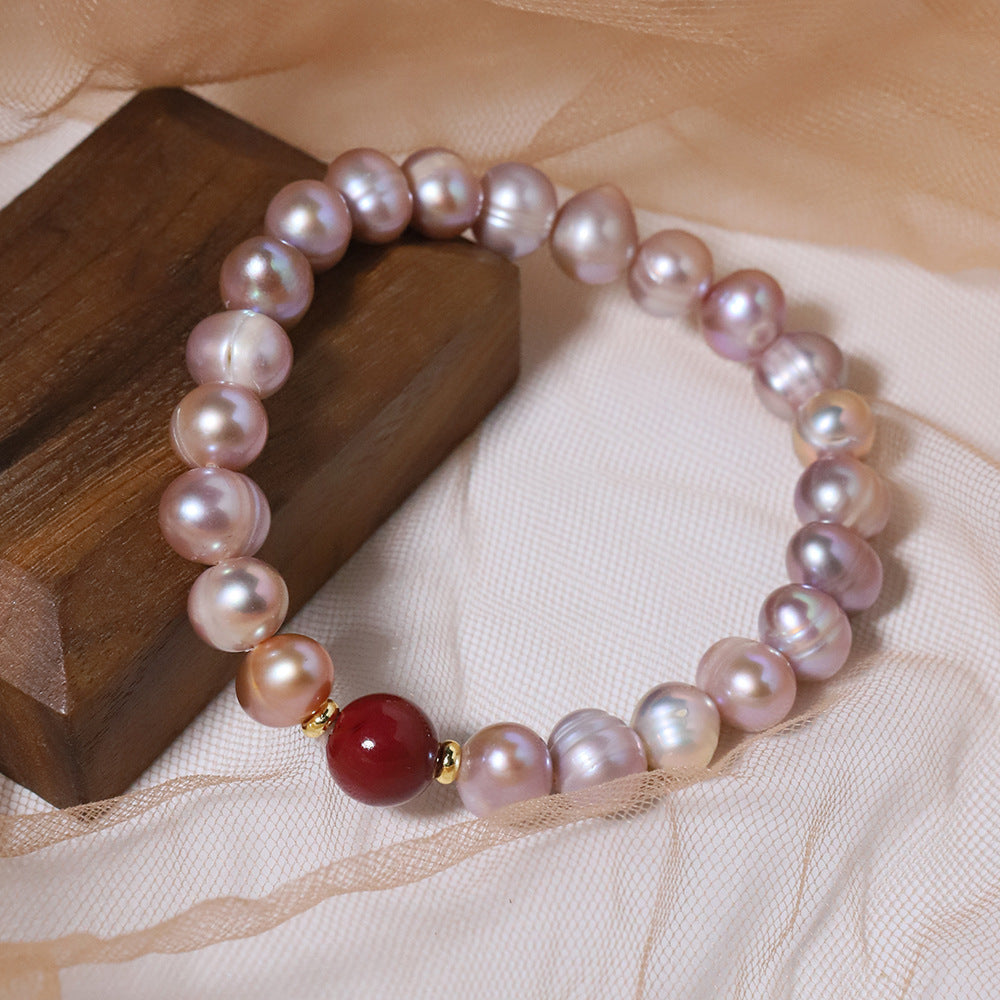 Natural Baroque Pearl And Kyanite Bracelet