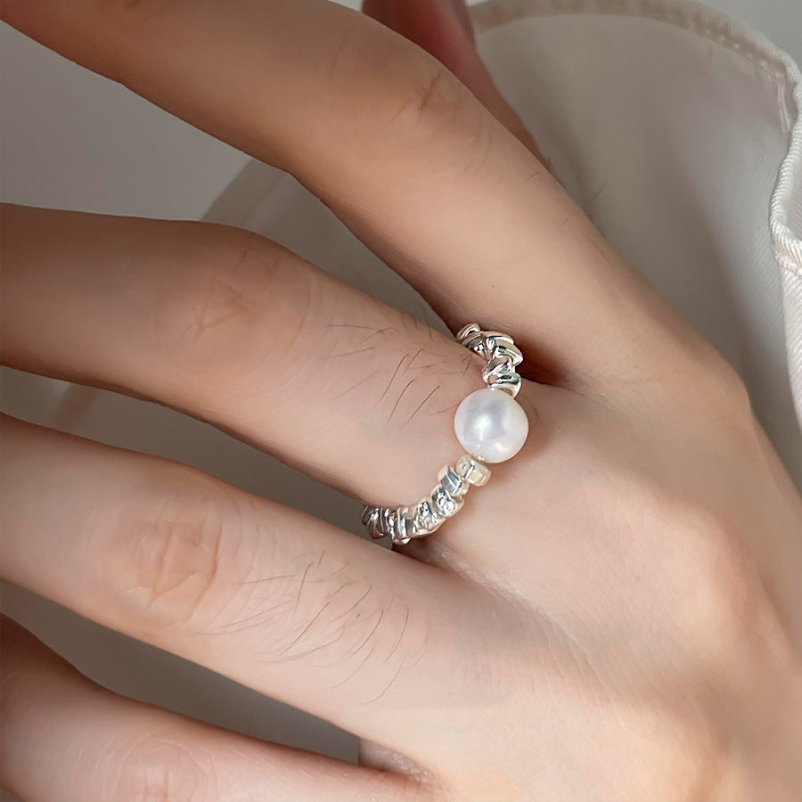 Women Light Luxury Stackable 925 Sterling Silver Zircon Plain Band Ring, Niche Heavy Craft Tarnish Resistant Jewelry Wholesale