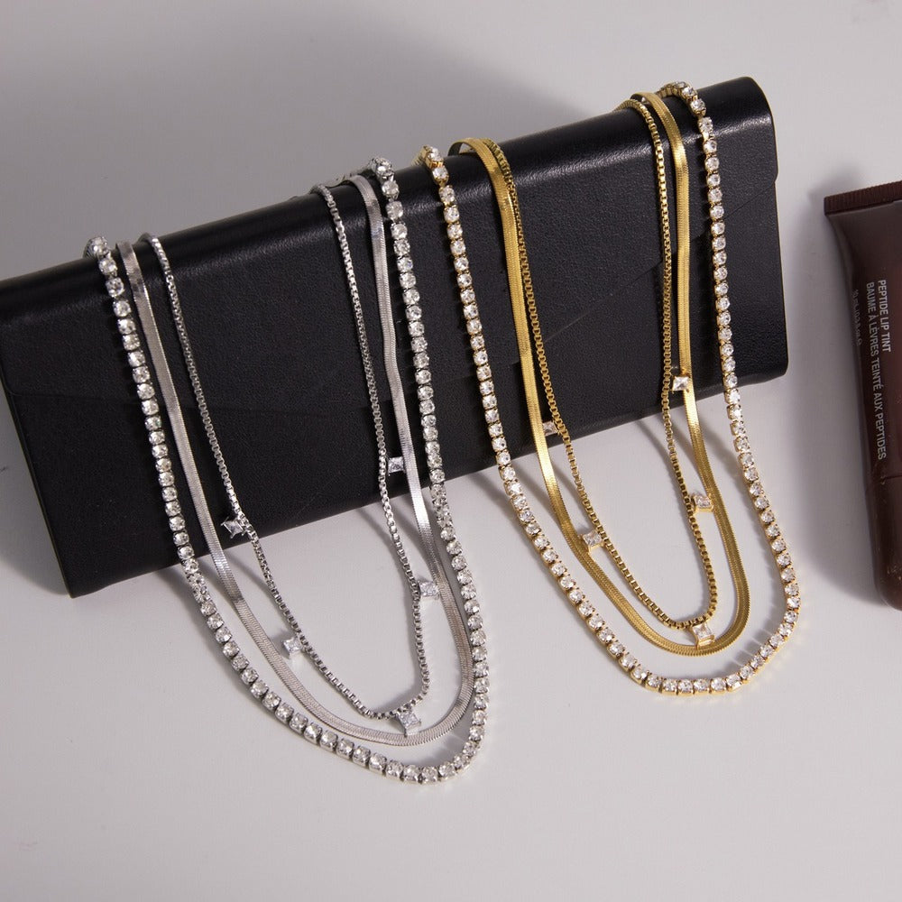 Layered Zircon Necklace Collection