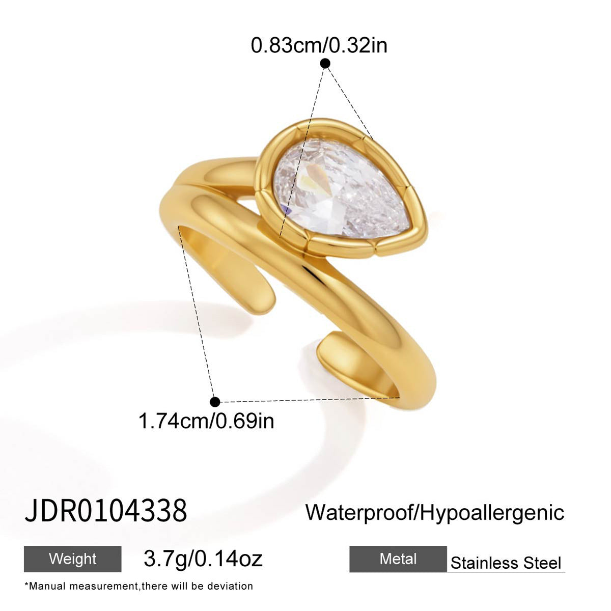 Bezel Zircon Open Ring Collection