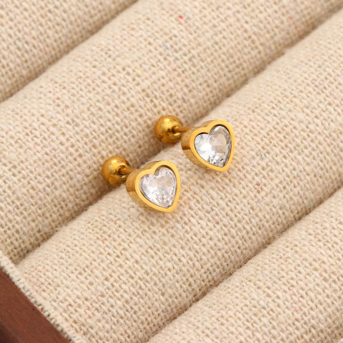 18K gold geometric inlaid gemstone design trendy personality earrings