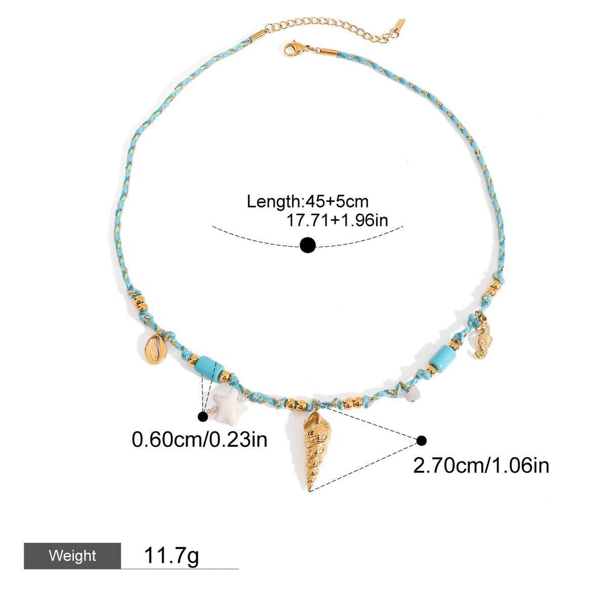 18K gold ocean element with pearl design exquisite and noble necklace
