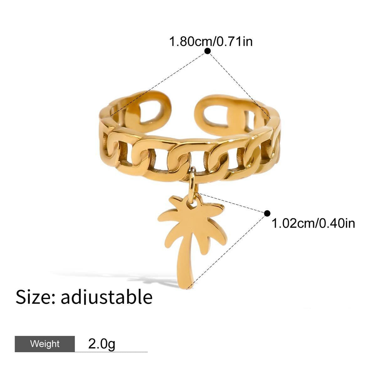 18K gold heart-shaped earrings and ring set with textured design