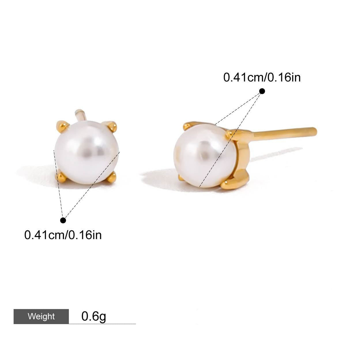 18K gold inlaid pearls exquisite design noble earrings