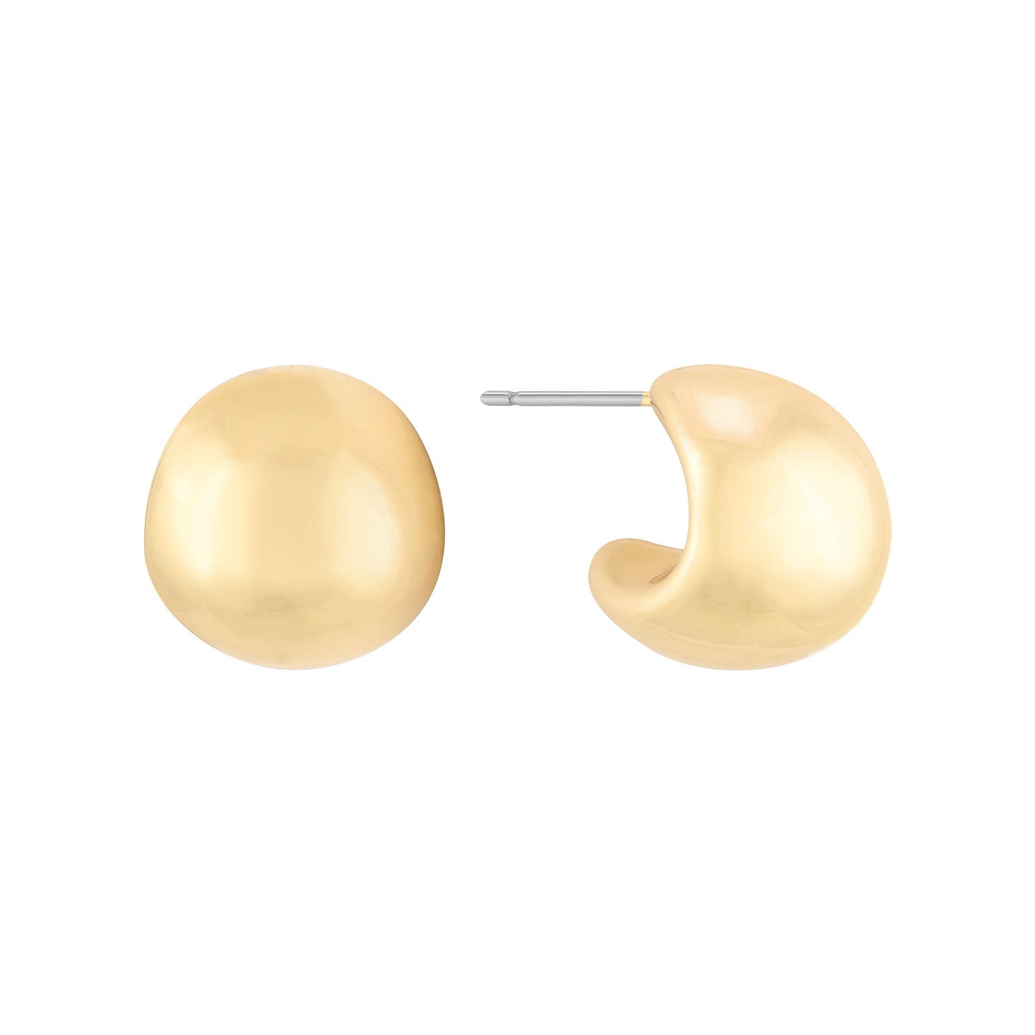 Subtle Curve Half Hoop Post Back Earrings